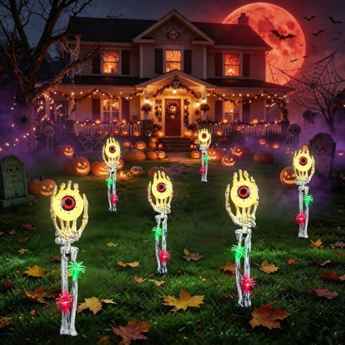 Halloween Decorations Outdoor, 2 Pack Halloween Skeleton Hands Decorations