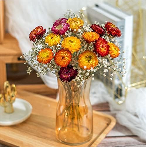 40 Pcs Dried Daisy Flower Bouquet, 17" Multicolor Fall Flowers, Vase Filler