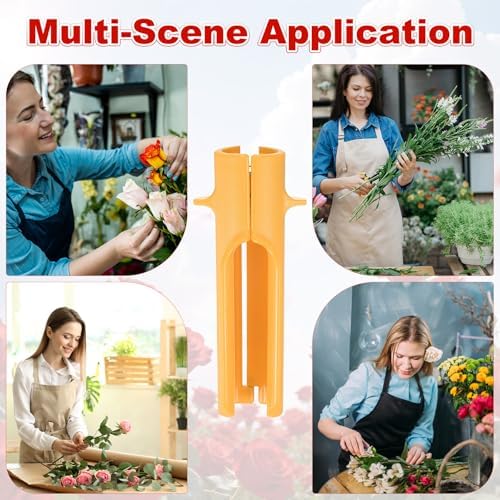 M METERXITY 2-Pack Rose Thorn Stripper Tool, Plastic Metal Rose Stem Leaf Thorn Stripper for Bouquets Pruning Branches/Floral Arrangement, Flower Stripping Tool Remove [Yellow]