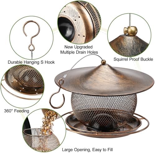 LBTING Bird Feeder, Wild Bird Feeder, Round Lantern-Shaped
