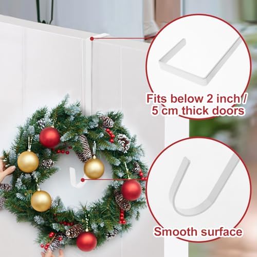 12" Wreath Hanger White 2 Pack Door Wreath Hangers for Front Door