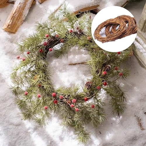 16 Pcs 6 inch Natural Grapevine Wreath Set, Hand-Woven Vine Branch Wreaths for DIY Crafts, Christmas Decorations, Home & Event Styling