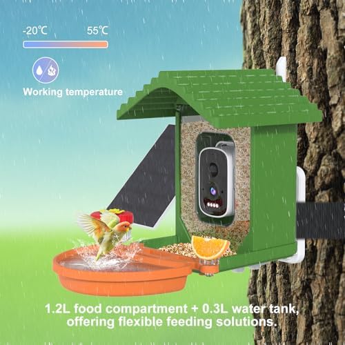 Smart Bird Feeder with Camera 2.5K HD Solar AI