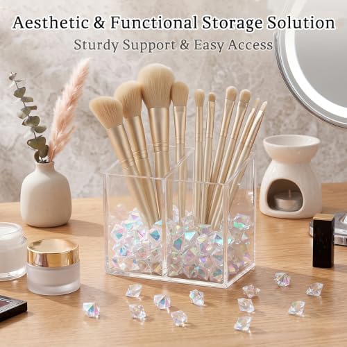 160-Piece Clear AB Iridescent Acrylic Fake Ice Rocks, Vase Filler for Decor