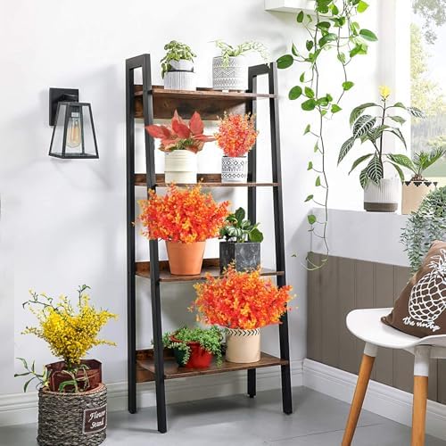RECUTMS Artificial Faux Fall Mums Plants Fake Outdoor Flowers,Autumn Decor