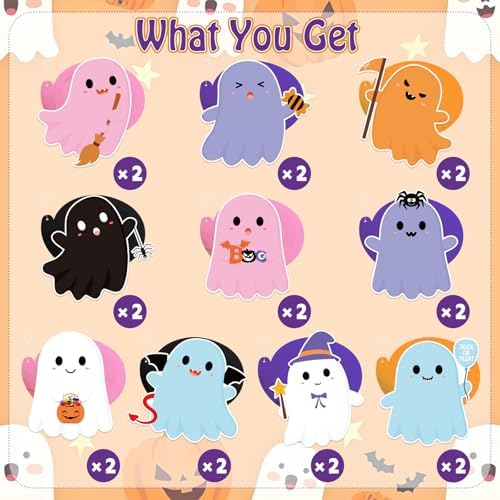 40Pcs Halloween Ghost Hanging Swirl Decorations, Halloween Party Ceiling Hanging Swirls Ghost Hanging Swirls Streamers for Trick or Treat Birthday Baby Shower Party Decor Supplies