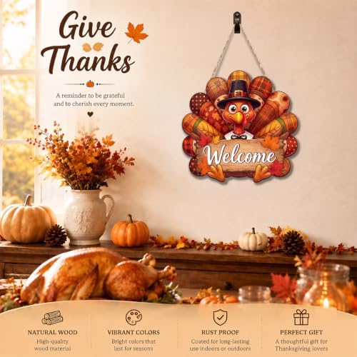 Thanksgiving decorations For Home Turkey Front Door Decor Welcome Sign