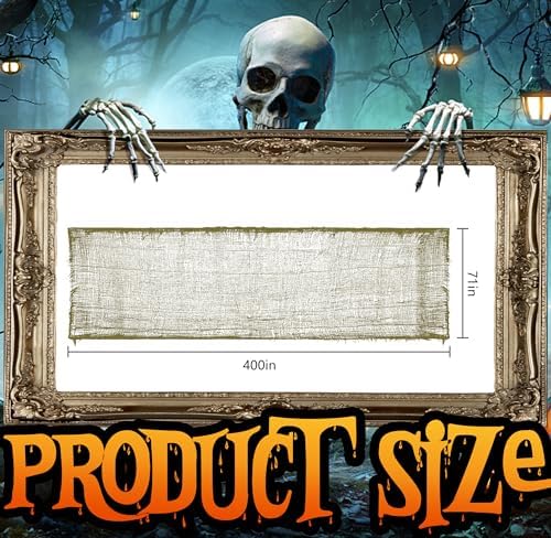 RunNico 400" x 71" Halloween Creepy Cloth - Halloween Spooky Fabric Cloth - Scary Gauze Blood Creepy Clothes for Haunted House Halloweens Party Yard Wall Doorway Outdoors Decoration