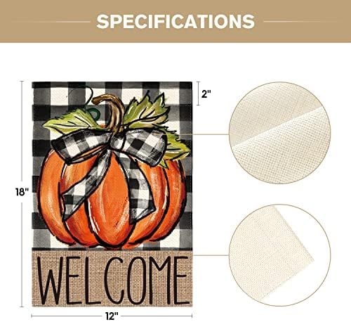 AVOIN colorlife Fall Thanksgiving Pumpkin Welcome Garden Flag 12x18 Inch
