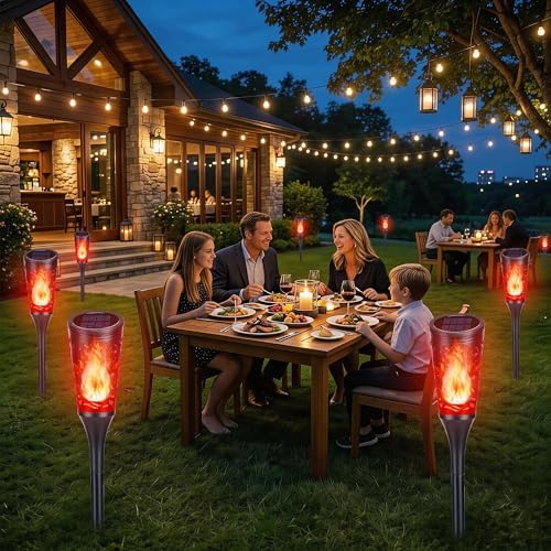 Toodour Solar Halloween Lights Outdoor, 10 Pack Solar Torch Lights