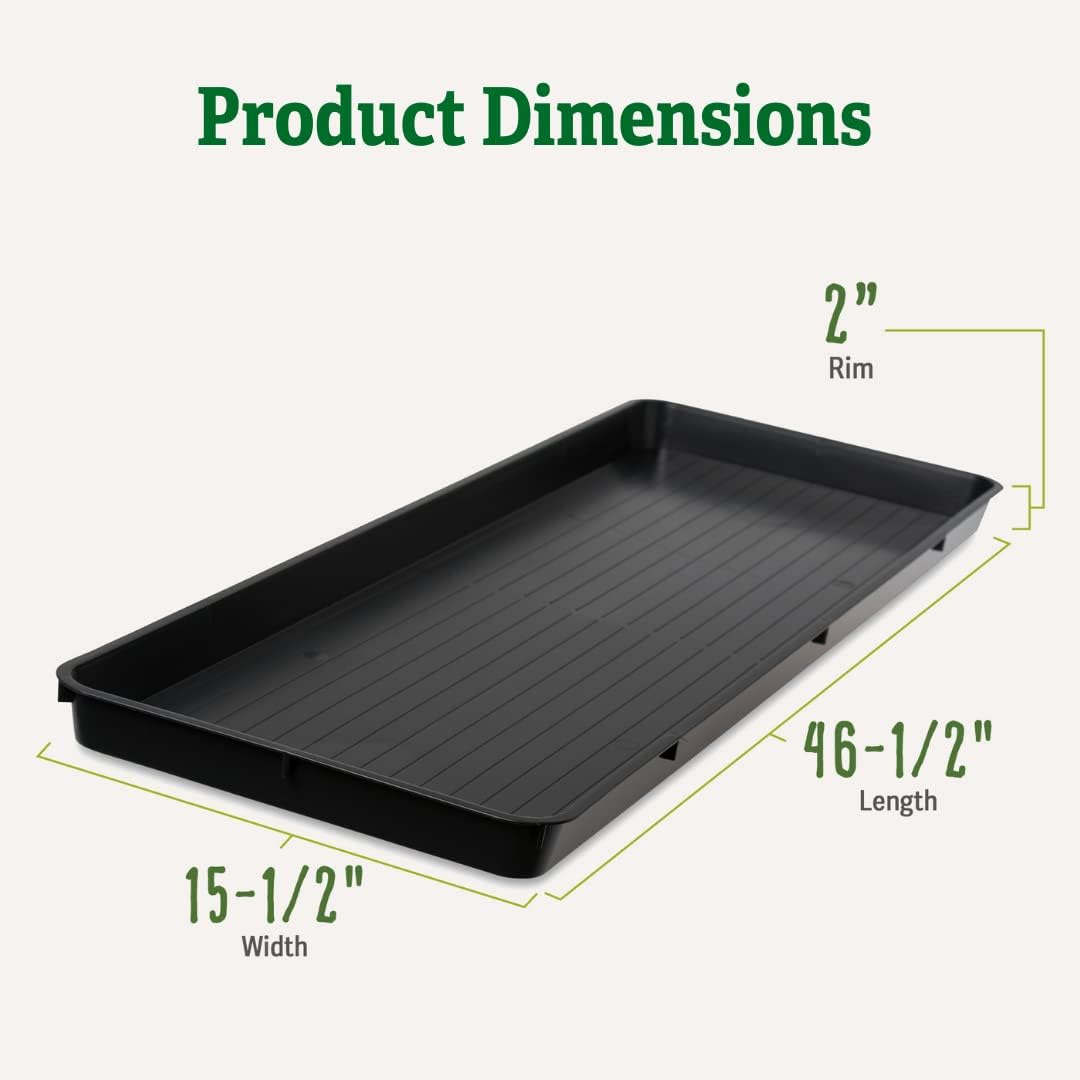 Gardeners Supply Company Large Plant Tray | 46-1/2"L x 15-1/2"W x 2"D | Multi-use Durable Plastic Tray for Indoor &