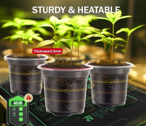 30 Pack Clear Nursery Plant Pots, 3.5/4/5 In with Drainage Holes, 20 Labels