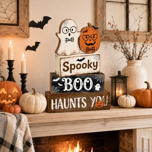 Halloween Pumpkin Ghost Decor Indoor, Halloween Decorations for Home