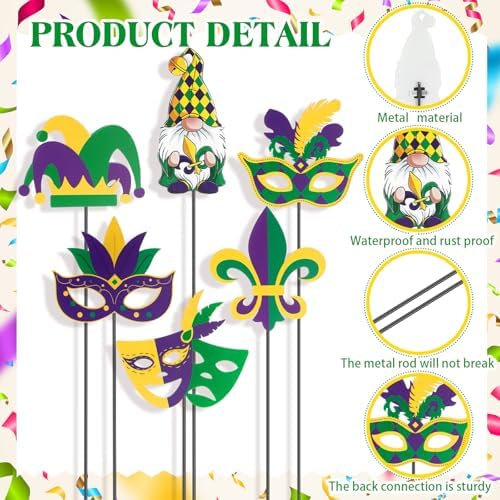 Pickmesh 6 Pcs 12" H Patriotic Yard Decor 4th of July Pinwheel Yard Sign