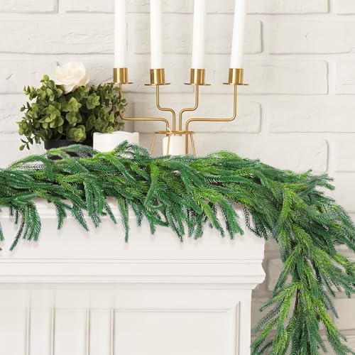 Rowfad 6Ft Norfolk Pine Garland for Mantle Christmas Decorations, 4 Set