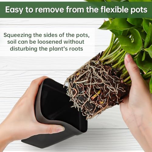 BTPLASTIK Small Plant Pots 3.5 Inch, 120 Pcs Nursery Pots with Drainage Holes, Durable Plastic Succulents Pots for Seedlings, Cuttings (Black)