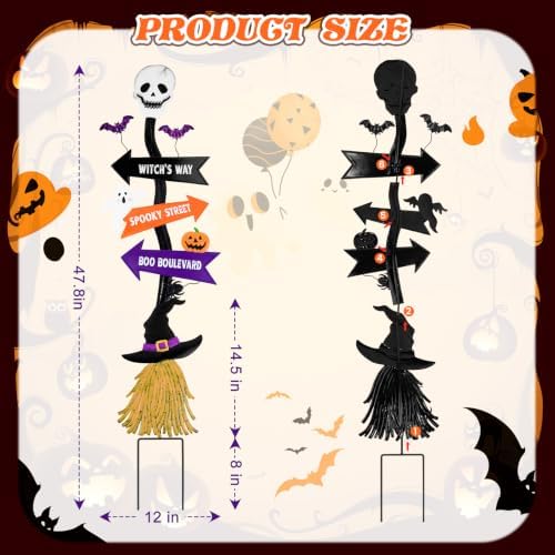 Halloween Yard Stakes Outdoor Decorations, 47.8” Halloween Yard Signs