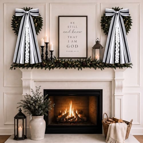 Suncalla 2 Pcs Minimalist Modern Ribbon Bow for Wreath Front Door