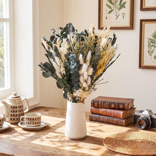 Layhit 8 Pack Large Size Boho Dried Flowers 15-17 Inch, Eucalyptus