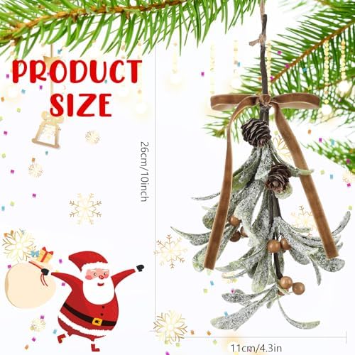 Meanplan 4 Pcs Christmas Mistletoe Hanging Decorations, Camel