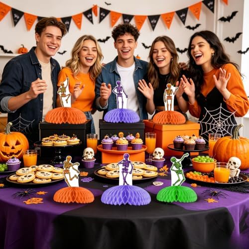 Skeleton Halloween Honeycomb Centerpieces for Birthday Baby Shower