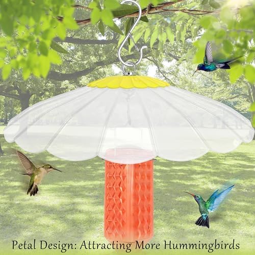 13.5-Inch Hummingbird Feeder Shade Dome Cover,Bird Feeder Rain Cover & Squirrel Shield, Weather Guard with Hanging Bird Feeders,Squirrel Proof for Shepherd's Hook Outdoors(Clear White) 2 Pack