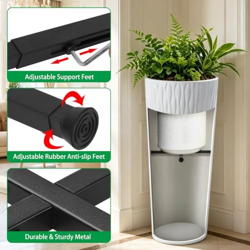 Adjustable Plant Risers for Inside Pots，Heavy Duty Metal Planter Inserts