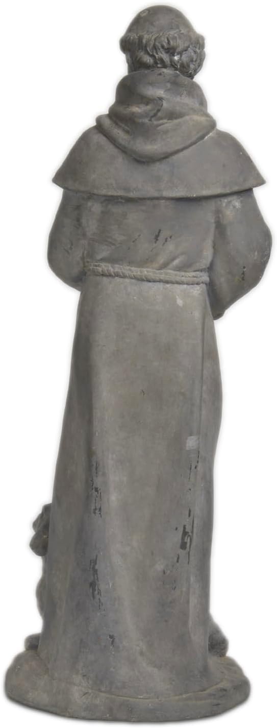 Newman House Studio Vintage St Francis Garden Statue - 15.2 Inch Resin Patron of Animal Figurine Saint Francis