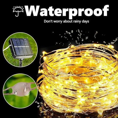 Lomotech Solar Fairy Lights Outdoor, 2 Pack Total 66ft 200 LED,Warm White