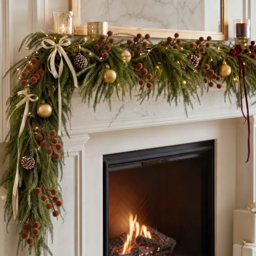 48 Pcs Brown 6.5 Inch Christmas Holly Berry Stems