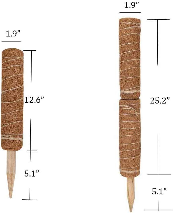 Moss Pole, 2 Pack 17.7 Inch Coir Totem Pole for Climbing Indoor Plants Creepers, with 15pcs Plant Labels