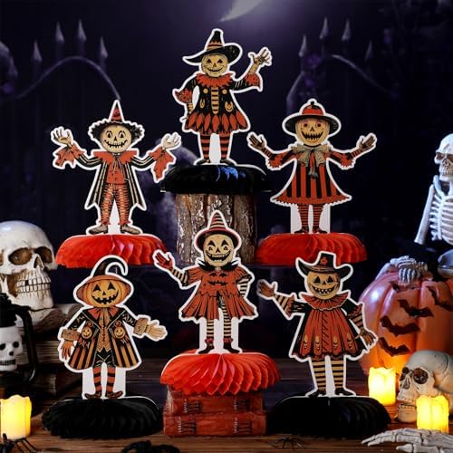 Marspark 6 Pcs Large Vintage Halloween Honeycomb Centerpieces