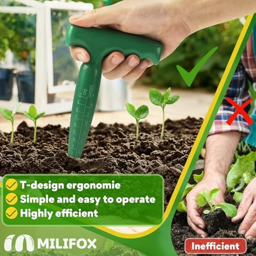 Seed Planter Tool, Seed Dibber, Seed Dispenser, Green, 2 Pcs