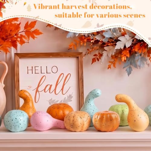 Fangoo 28Pcs Artificial Small Foam Pumpkin for Decorating Fall Decorations