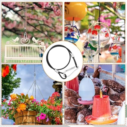 4 Pcs Wire for Bird Feeder Hook 24in Hanging Cable with Hook
