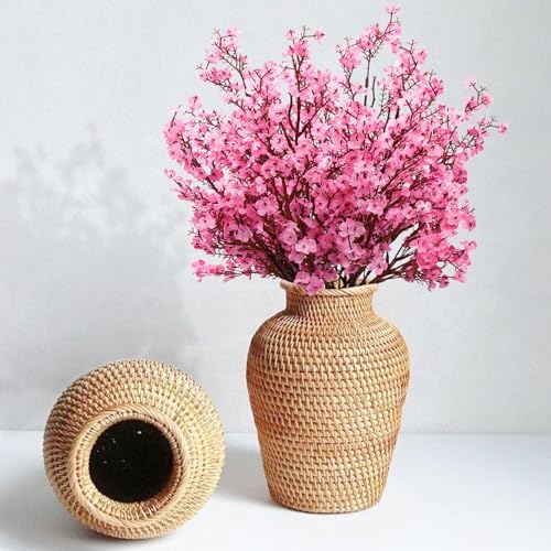 5 Pcs Fake Flowers, Real Touch Babys Breath Artificial Flowers, Pink