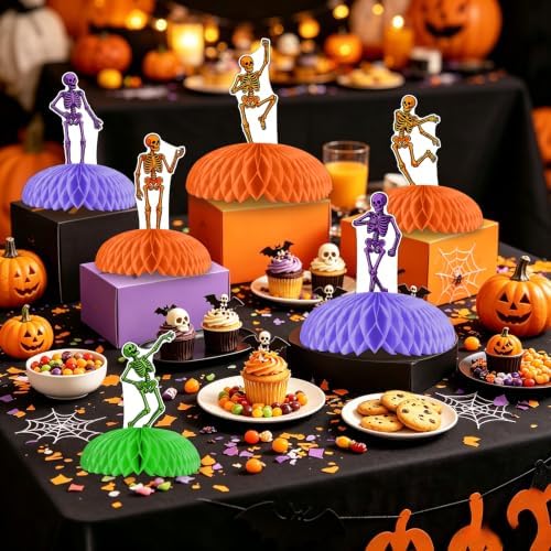 Skeleton Halloween Honeycomb Centerpieces for Birthday Baby Shower