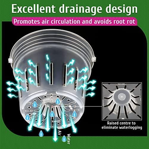 REMIAWY Orchid Pot, 9 Pack Orchid Pots with Holes, 3 Each of 4.8, 5.7 and 6.4 Inch Clear Flower Planter for Repotting, Plastic Slotted Nursery Planters Indoor Outdoor