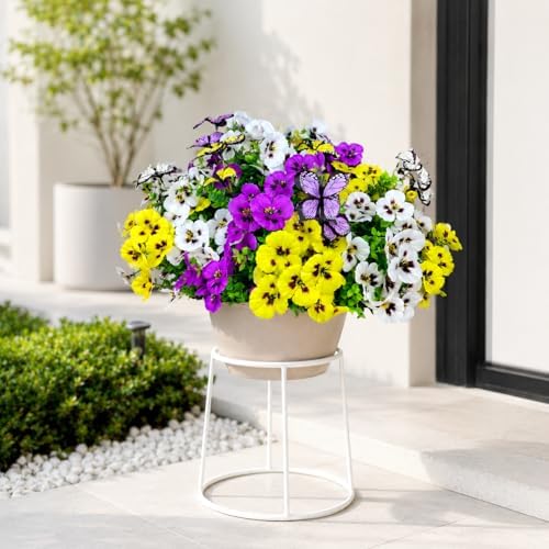 Geegoods 36 Stems Artificial Pansies Flowers for Outdoor