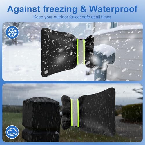 2Pack Outdoor Faucet Covers for Winter, 6.7" W x 8.3" H Hose Bib Covers