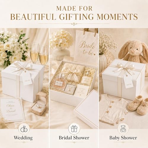 12x12x10 Inch Empty Gift Box with Lid, Large Wedding Gift Box for Presents