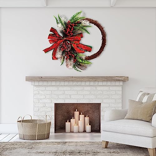 Ochine Grapevine Wreath Natural Vine Branch Hoop, Rattan Garland Twig Base DIY Making Supplies for Christmas Craft, Front Door Wall Hanging, Wedding and Party Decor