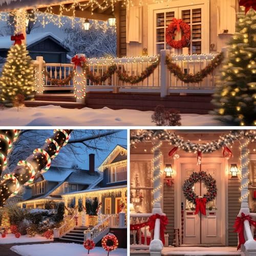 Vigdur Candy Cane Rope Lights Outdoor, 33FT 360 LEDs Christamas Rope Lights