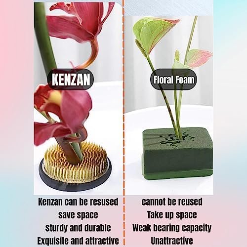 Brass Flower Frog Rectangle Japanese Ikebana Kenzan Flower Holder Floral Arrangement Metal Pin Frog Flower Arranger Tool
