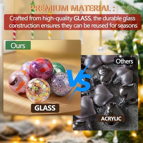6pcs Glass Christmas Ball Ornament 2.4In Glittering Christmas Tree Ornament