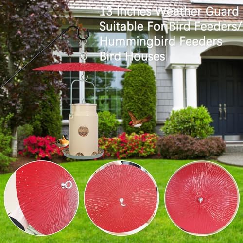 13" Bird Feeder Baffle, Metal Hummingbird Feeder Rain Guard, Shade Cover
