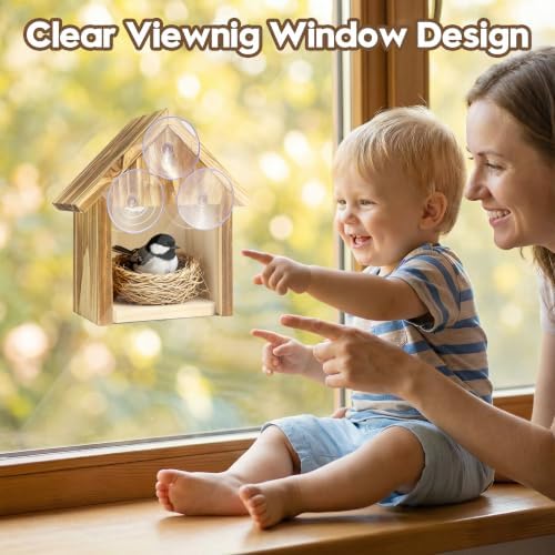 UUMENHA Window Birdhouse for Viewing Inside with 3 Strong Suction Cups
