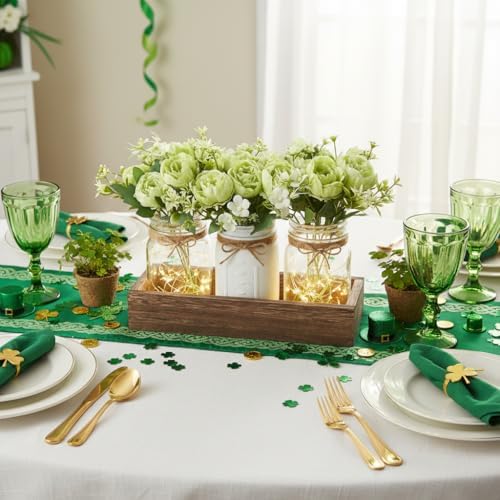 Mkono Mason Jar Lights Centerpieces for Tables Dining Room Farmhouse Decor