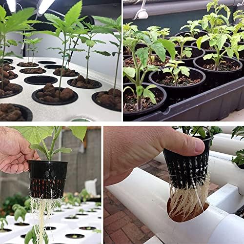 30 Pack 4 Inch Net Pots, Lightweight Slotted Mesh Net Cups for Hydroponics, Economy Hydroponic Pots for Indoor Outdoor Growing