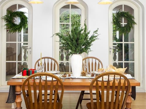 6PCS Christmas Greenery Stems, 38” Realistic Cypress Norfolk Pine Branches